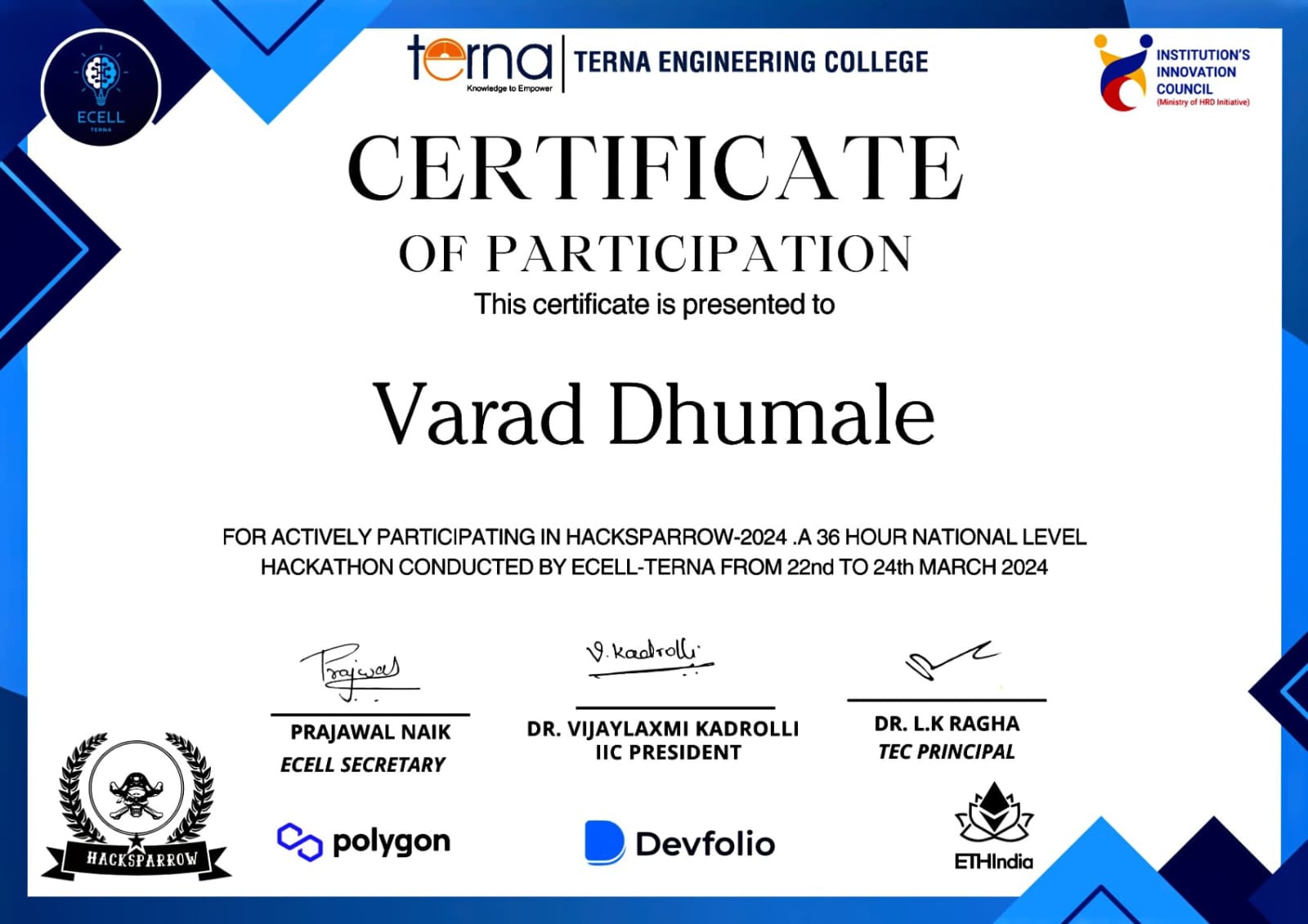 Certificate 1